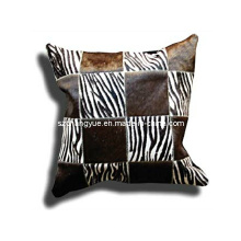 Natural Leather Cowhide Patch Pillows